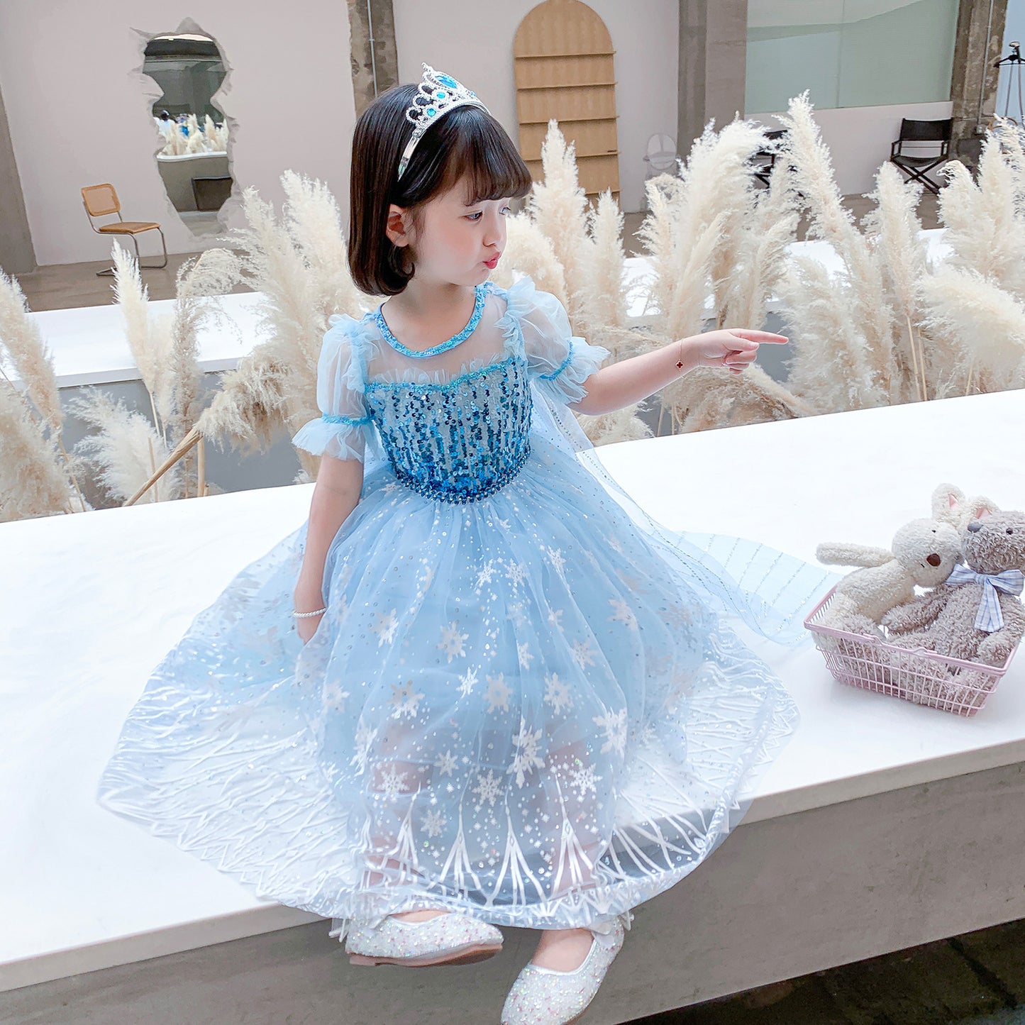 Summer Elsa 2 Princess Frozen Short Children's Dress