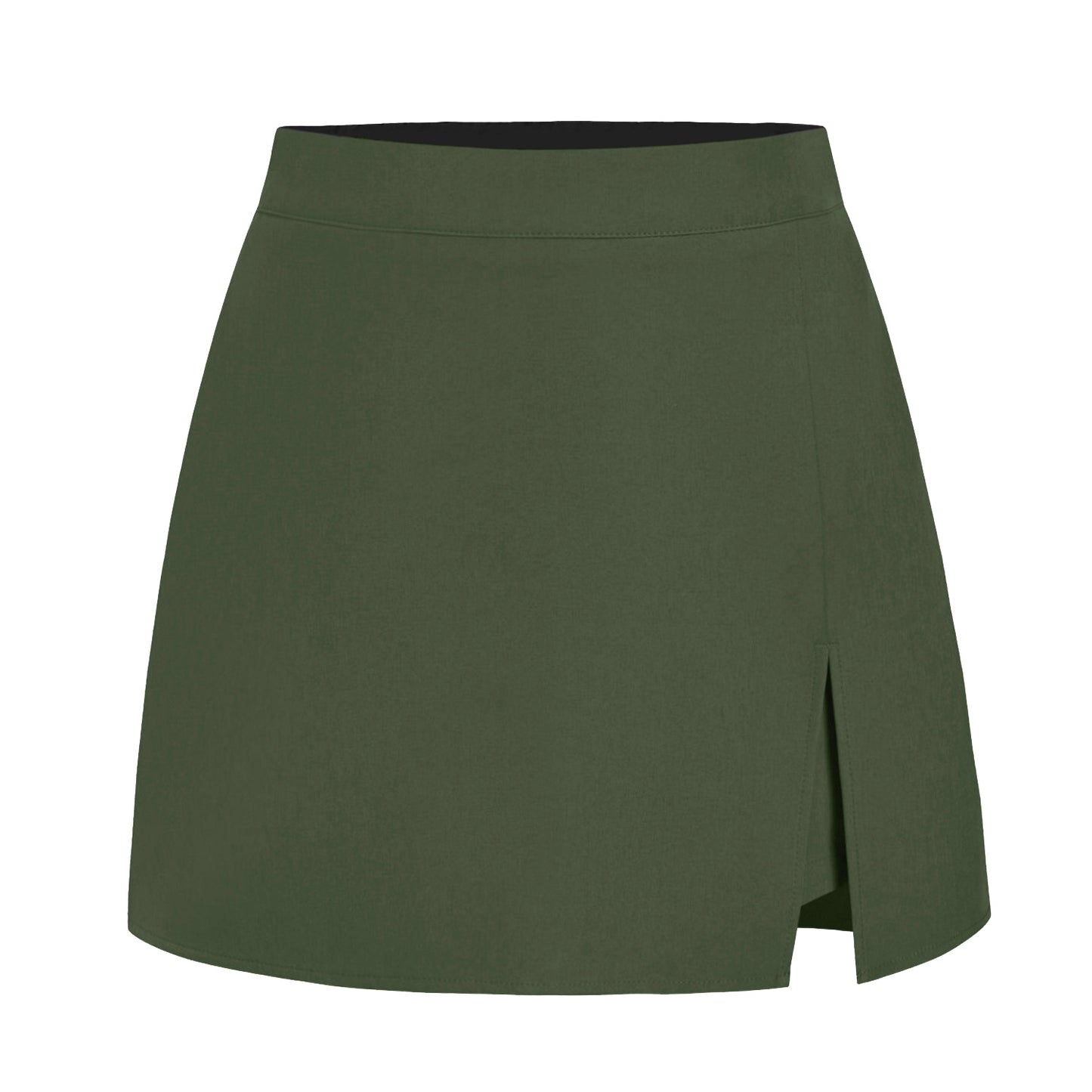 Women's High Waist Slit Quality Stretch Zipper Skirt