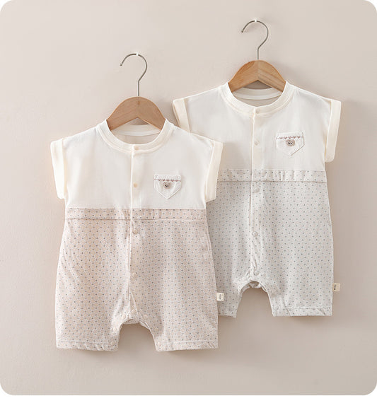 Summer Born Clothes Boy Short Sleeve Jumpsuit, Climbing Suit
