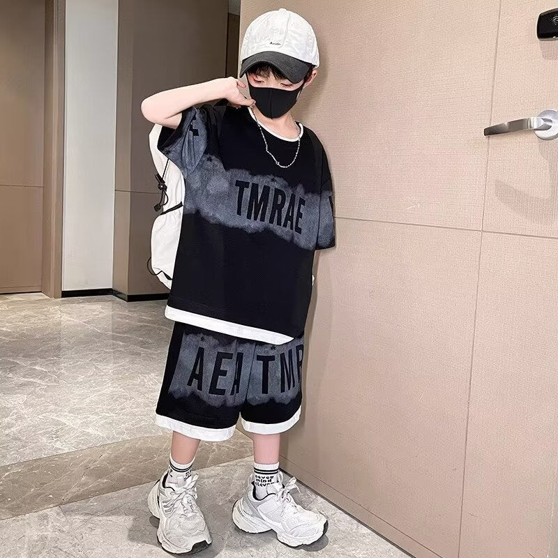 Style Medium Large Ruffle Handsome Fashionable Children's Suit