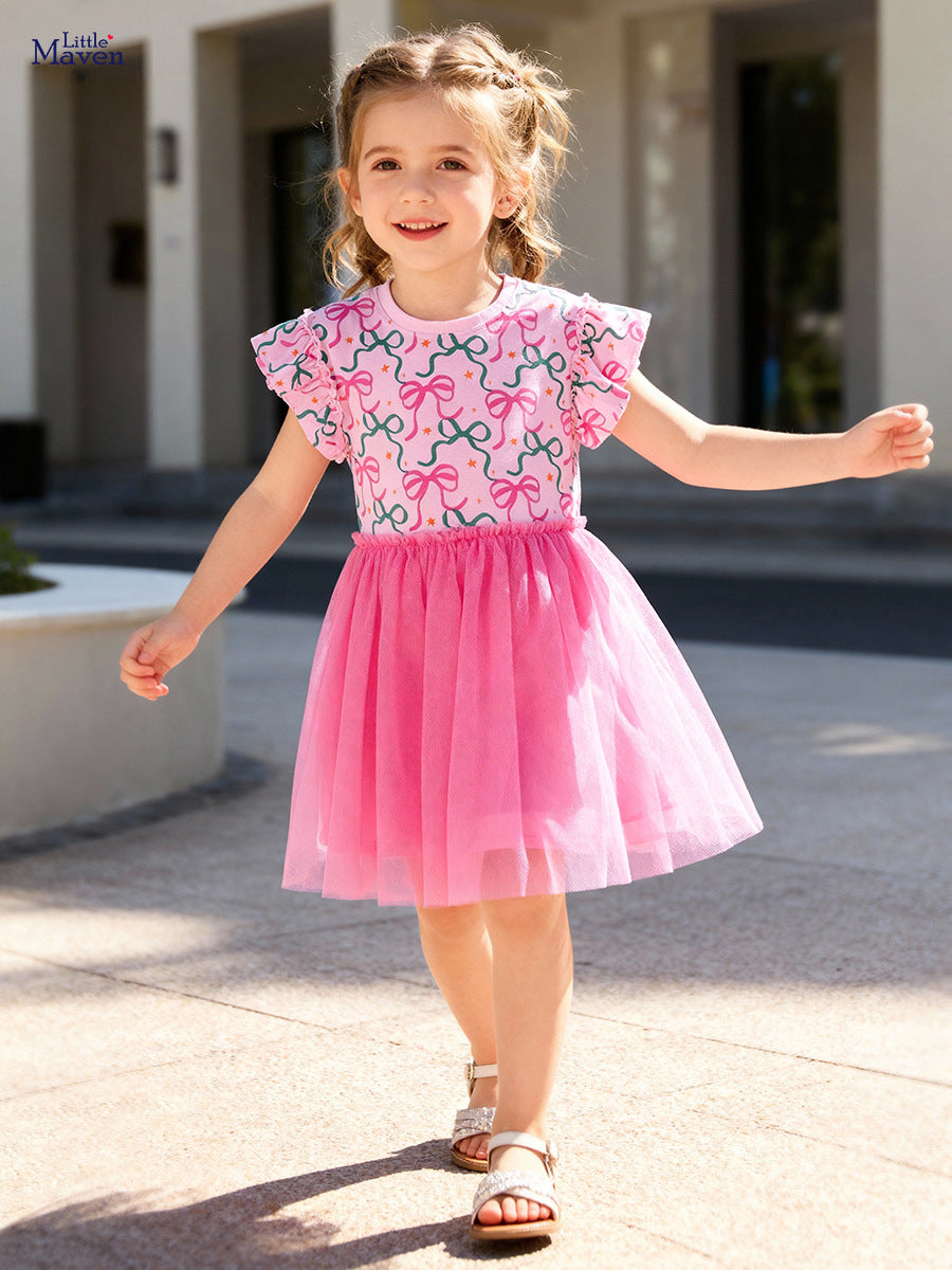 Graceful Casual Children's Skirt Summer Mesh Children's Dress