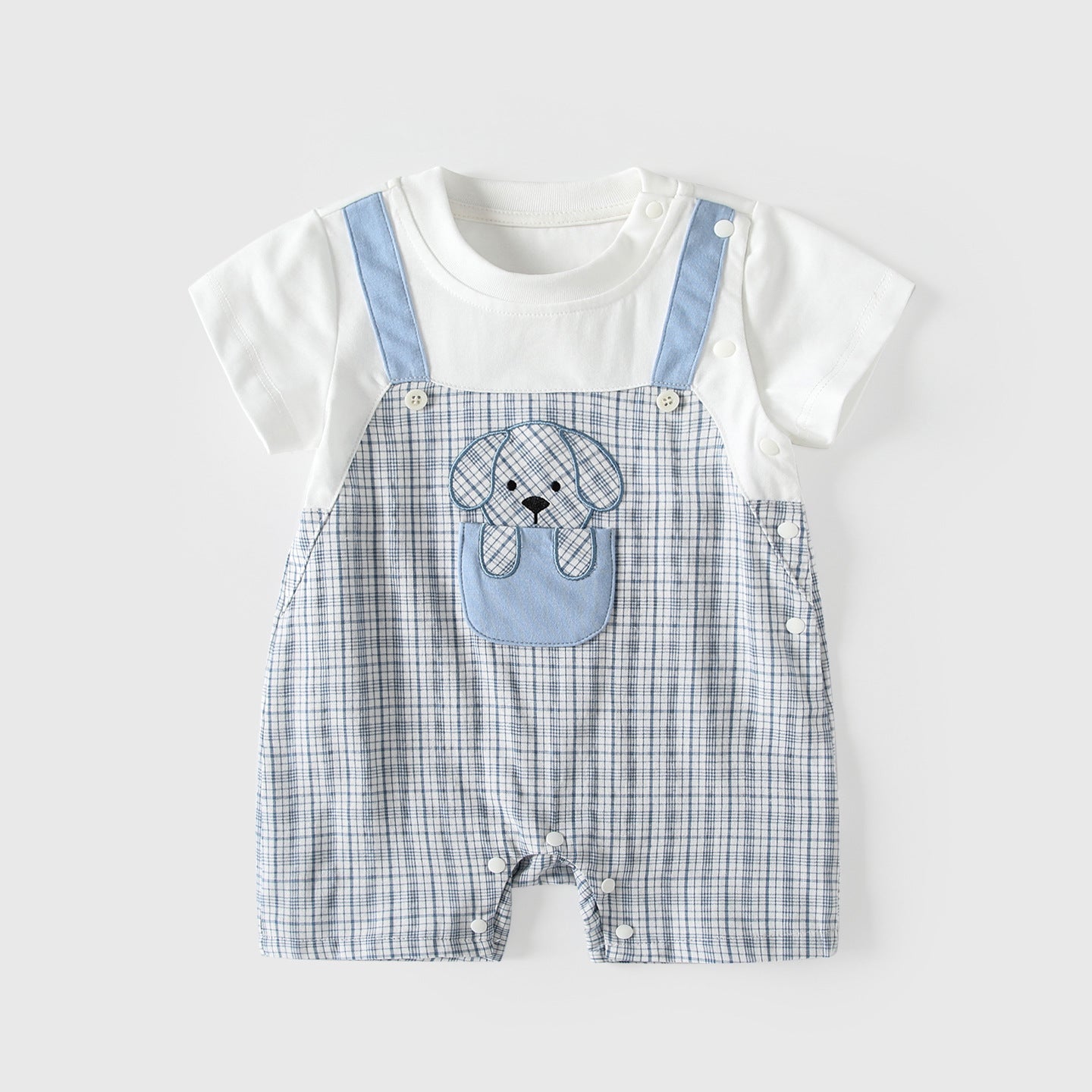 For Babies Thin Summer Clothing Born Boy Short-sleeved Rompers Handsome Jumpsuit, Climbing Suit