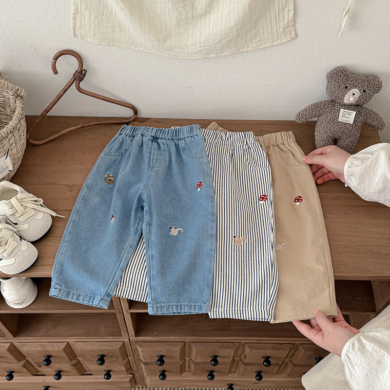 Children's Clothing Boys Fashionable Cartoon Jeans Outer Wear Children's Pants