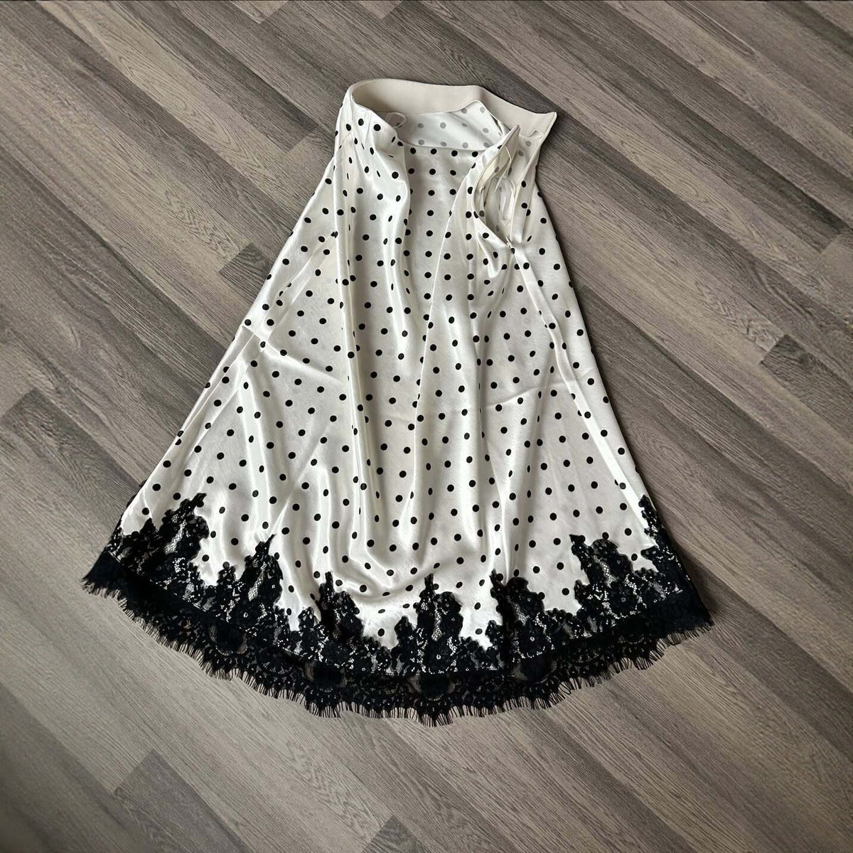 Women's Polka Dot Lace Fishtail Elegant Midi Skirt