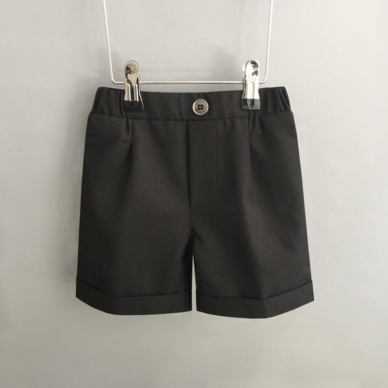 Children's Suit Summer Boys Black Primary School Performance Wear Short Children's Pants