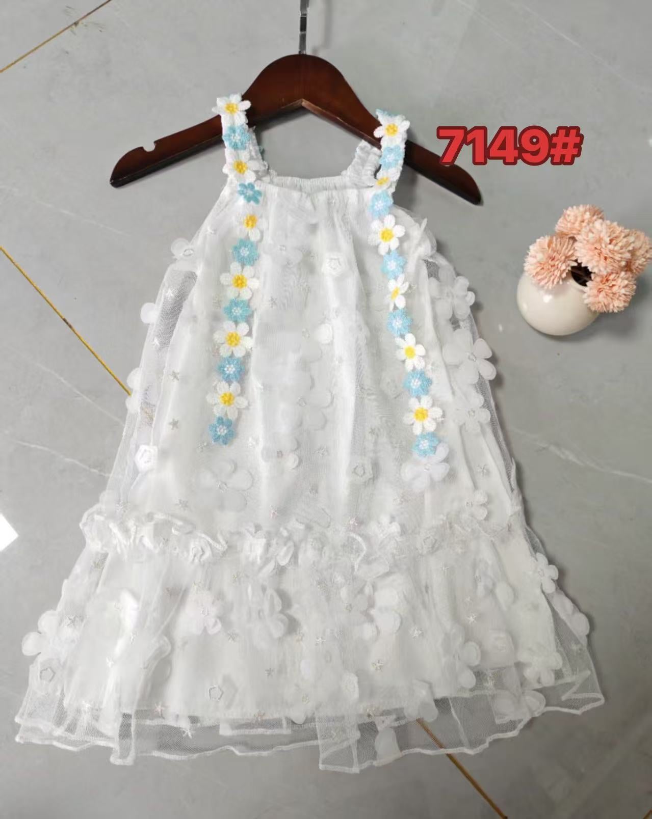 Children's Ethnic Style White Body Strap Braces Children's Dress