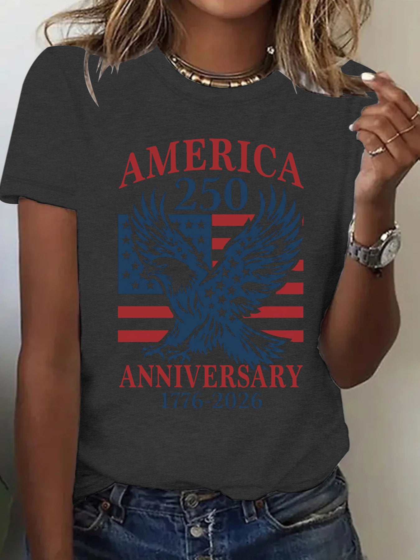 Women's Short-sleeved Shirt With Patriotism The Theme Women's T-shirt