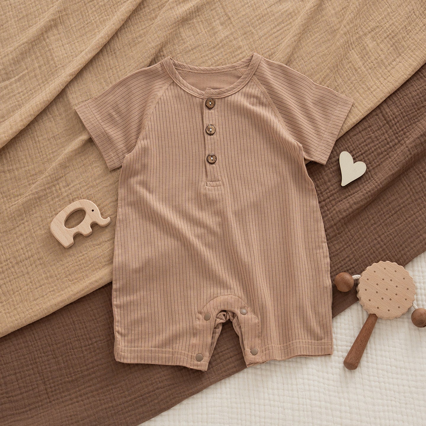 Modal Short-sleeved Boxer Rompers Simple With Bellyband For Both Boy Jumpsuit, Climbing Suit