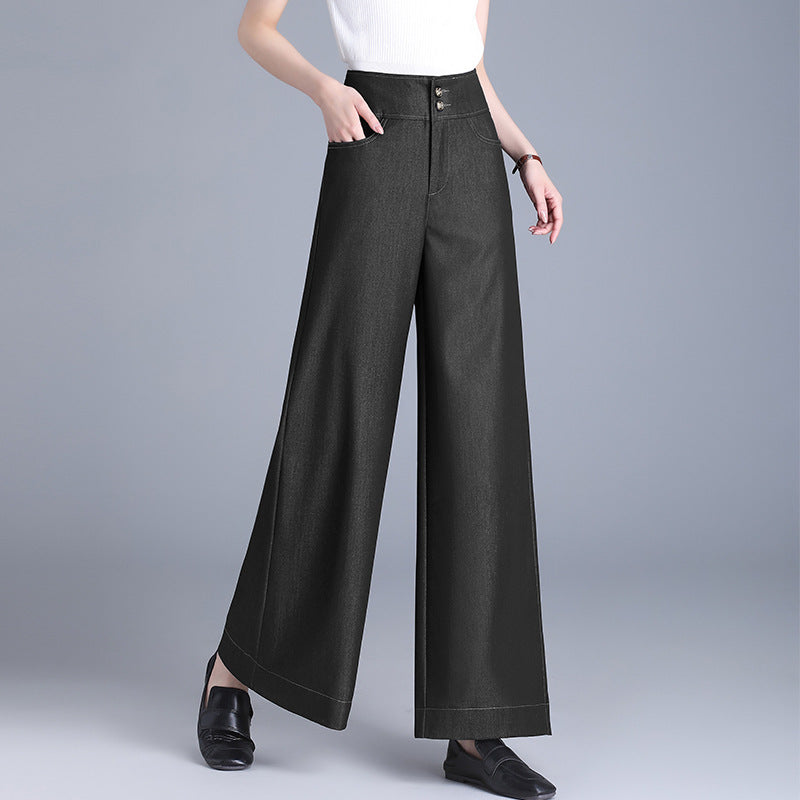 Women's High Waist Wide Leg Loose Fashion Spring Drape Versatile Casual Pants