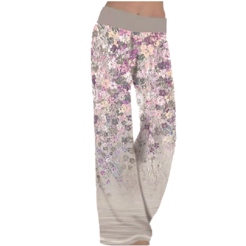 Women's Loose Positioning Printed Yoga Sports Trousers Casual Pants