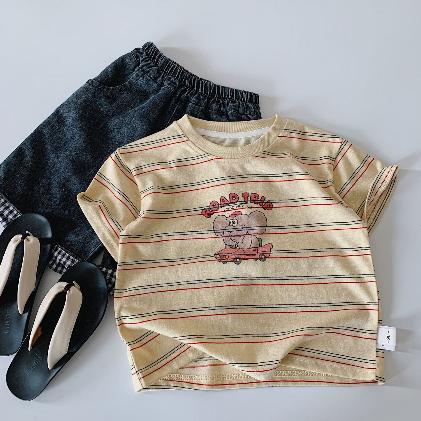 Children's Short-sleeved Summer Cartoon Printed Round Neck Pullover Children's T-shirt