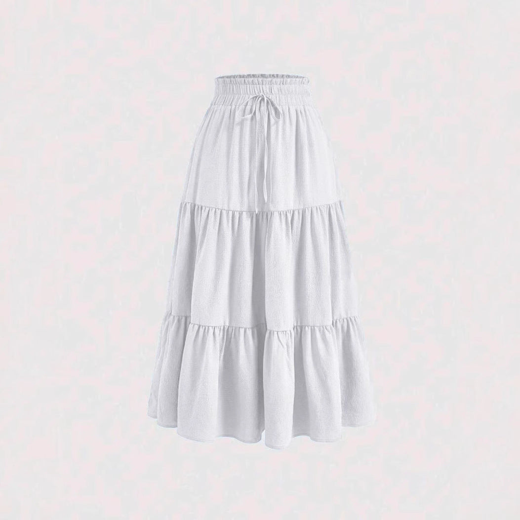 Thin Fashion Breathable Draping Knotted Waist Skirt
