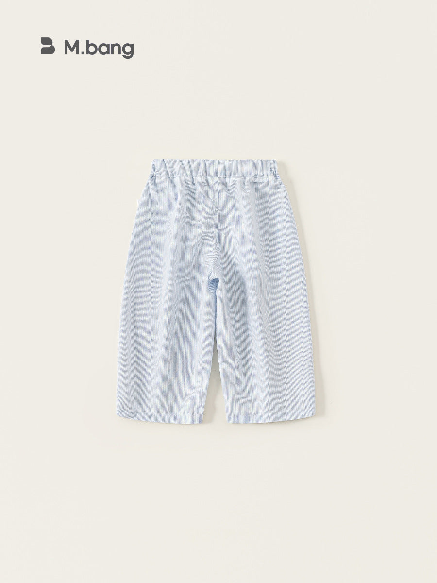 Children's Boy Summer Light Blue Stripe Thin Children's Pants