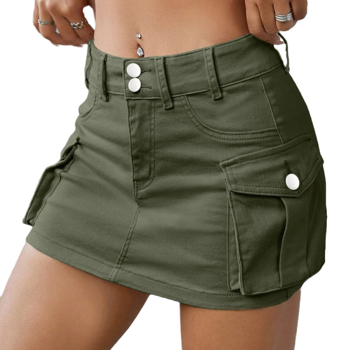 Women's Autumn Style Street Solid Color Low Waist Slim Skirt