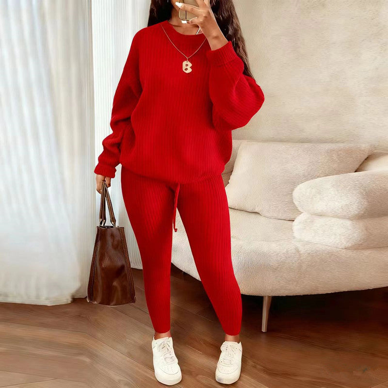 Durable Women's Knitting Trousers Woolen Yarn Fashion Casual Suit