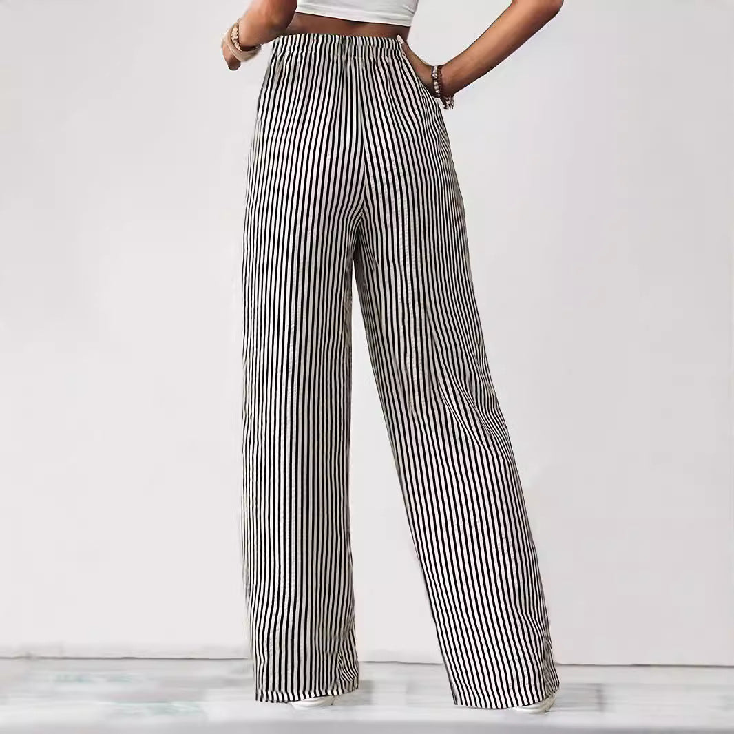 Charming Durable Trendy Women's Striped Trousers Casual Pants