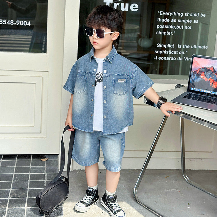Children's Three-piece Summer Clothes Western Style Trendy Children's Suit