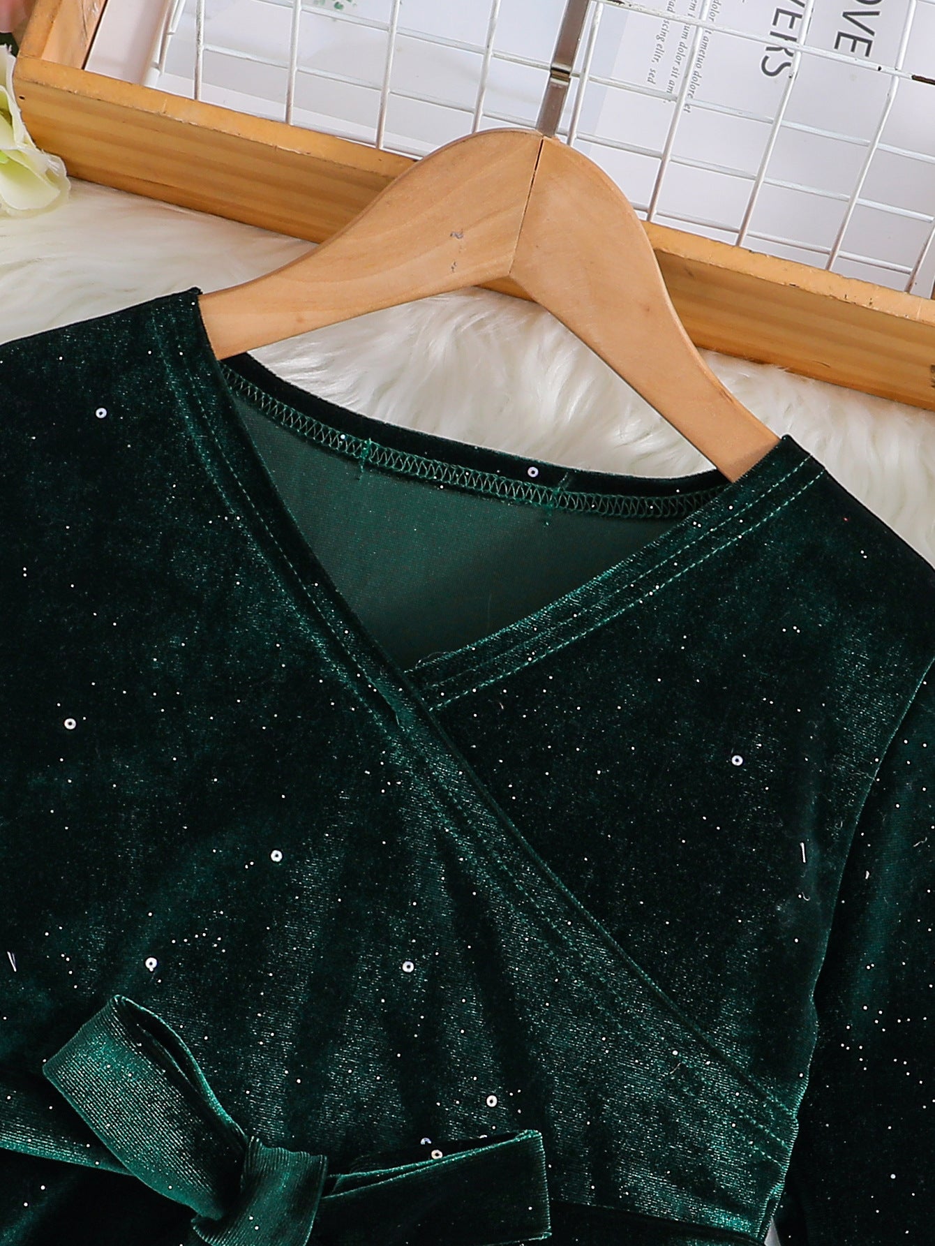 Pure Color Sequins Birthday Banquet With Children's Dress