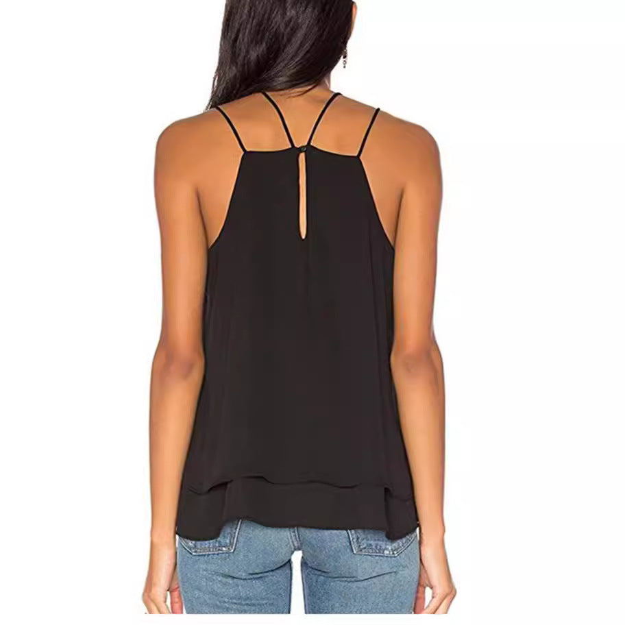 Innovative Unique Charming Women's Sling Chiffon Small Vest/suspenders/tube Top