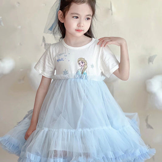 Children's Summer Aisha Princess Mesh Korean Style Fairy Pettiskirt Children's Dress