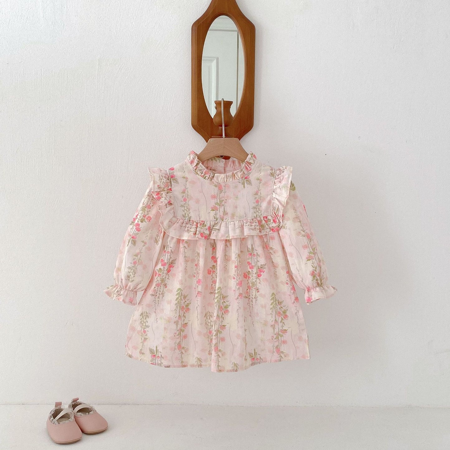 Spring Tree Lacework Long Sleeve Flower Princess Floral Children's Dress