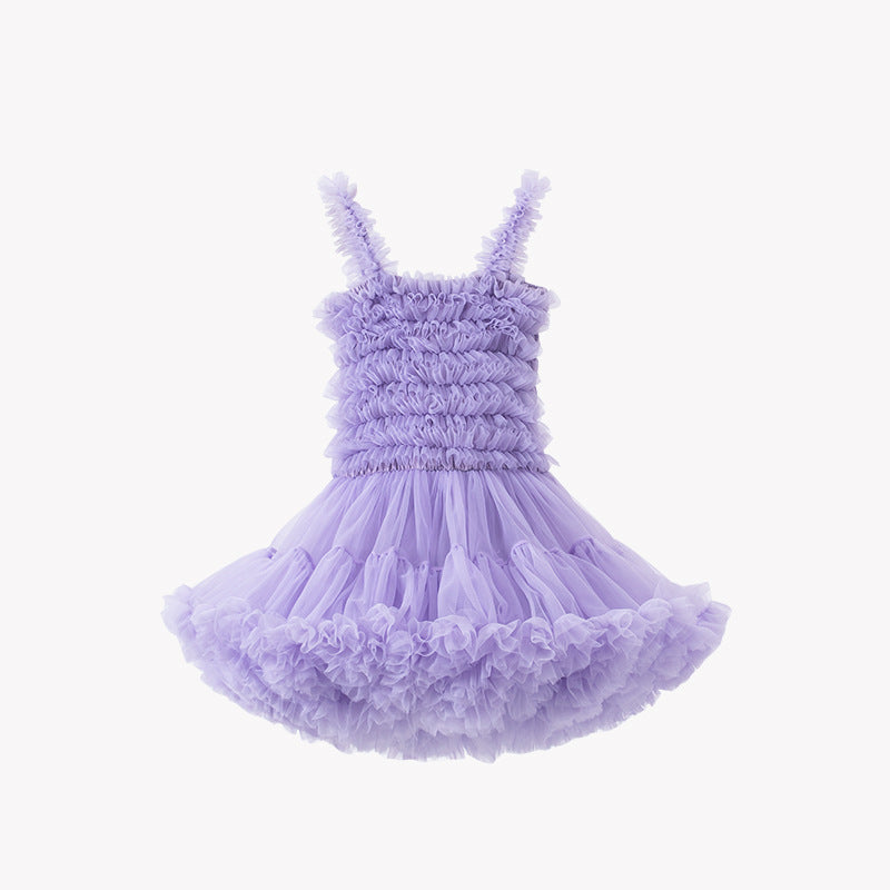 Summer Braces Skirt Christmas Princess Tulle Tutu One Year Old Children's Dress