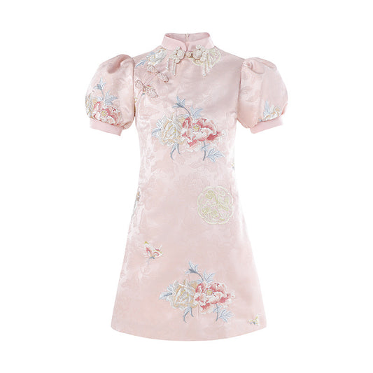 Children's Summer Embroidery National Style Chinese Cheongsam Skirt Children's Dress