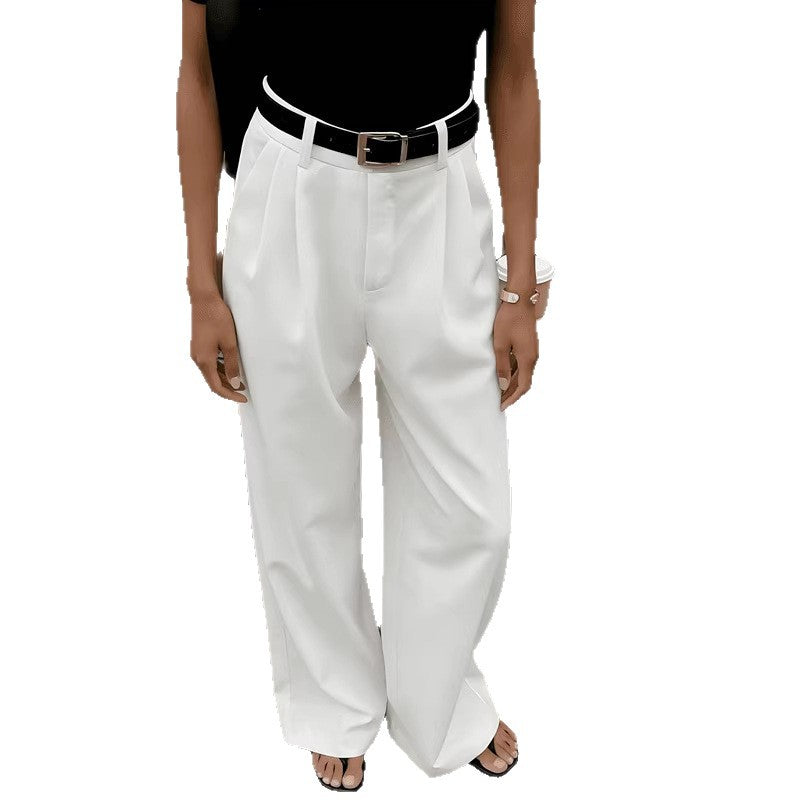 Women's Solid Color High Waist Loose Simple Casual Pants