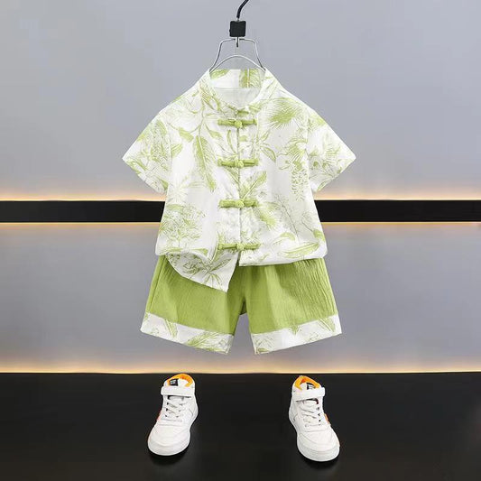 Han Chinese Clothing Suits Boy Summer Shorts Antique Style Handsome Children's Suit