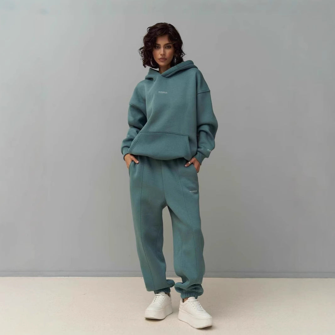 Durable Hooded Printed High Sports Trousers Sweaters