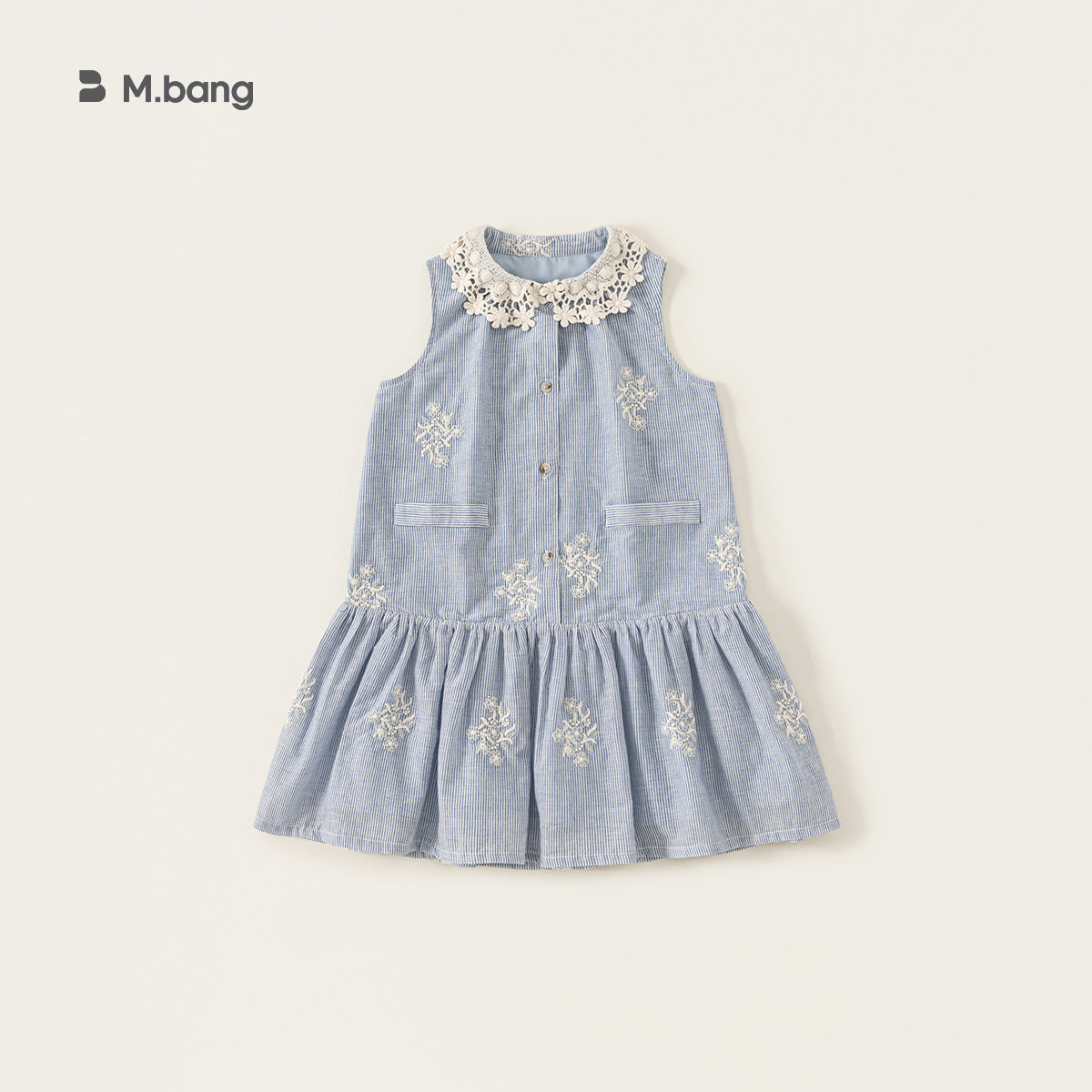 Children's Woven Clothing Skirt Mori Style Lace Collar Big Sleeveless Sweet Children's Dress