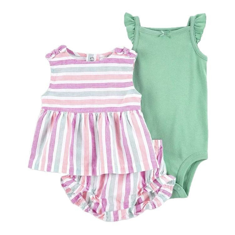 Children's Summer Clothing Short-sleeved Shorts T-shirt Three-piece Children's Suit