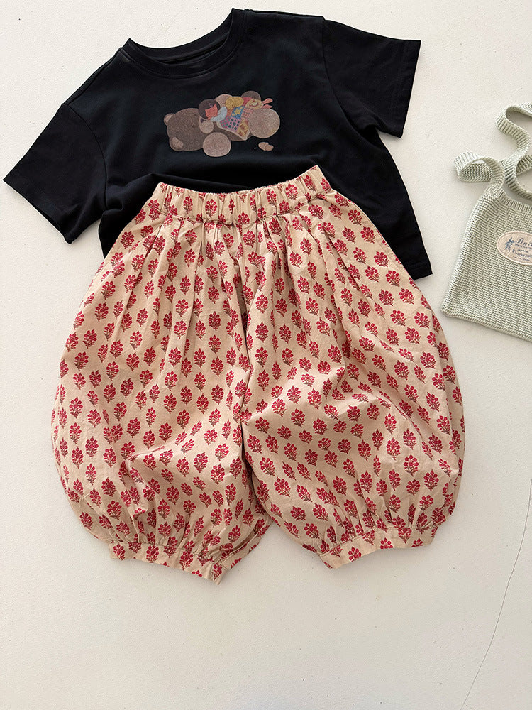 Children's Clothing Summer Korean Style Floral Bloomers Anti Mosquito Children's Pants
