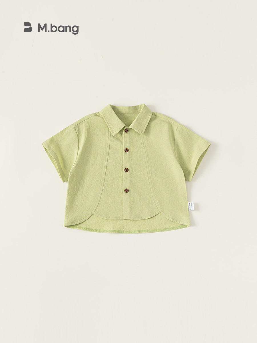 Children's Clothing Shirt Summer Simple Solid Color Irregular Tops Children's T-shirt