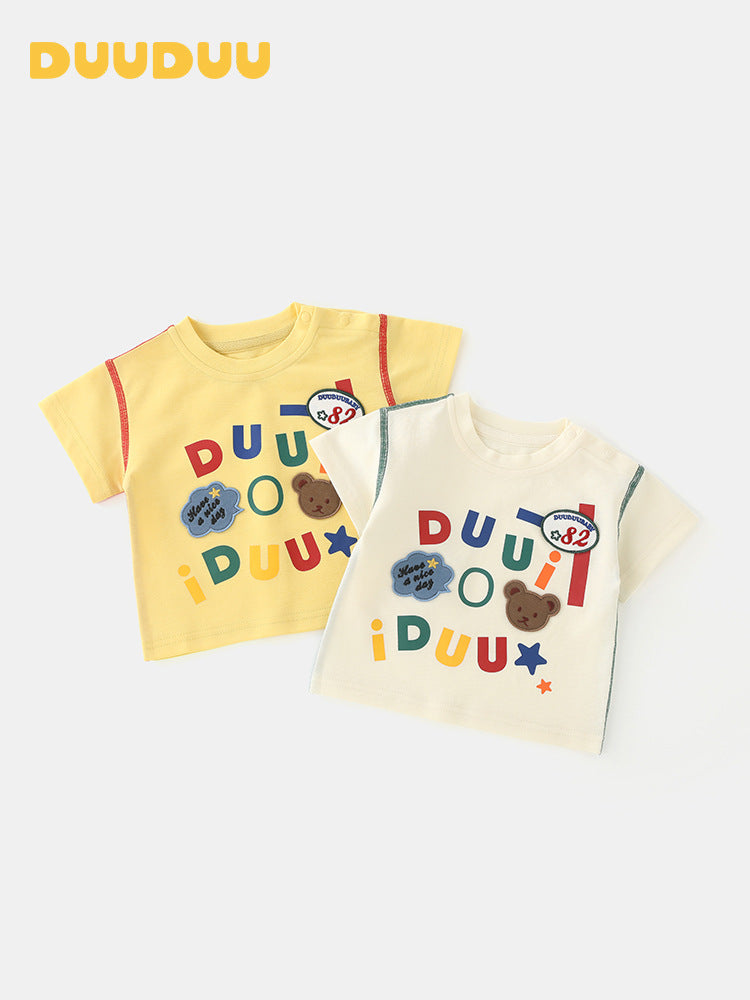 Children's Boy Summer Top Korean Style Western Children's T-shirt
