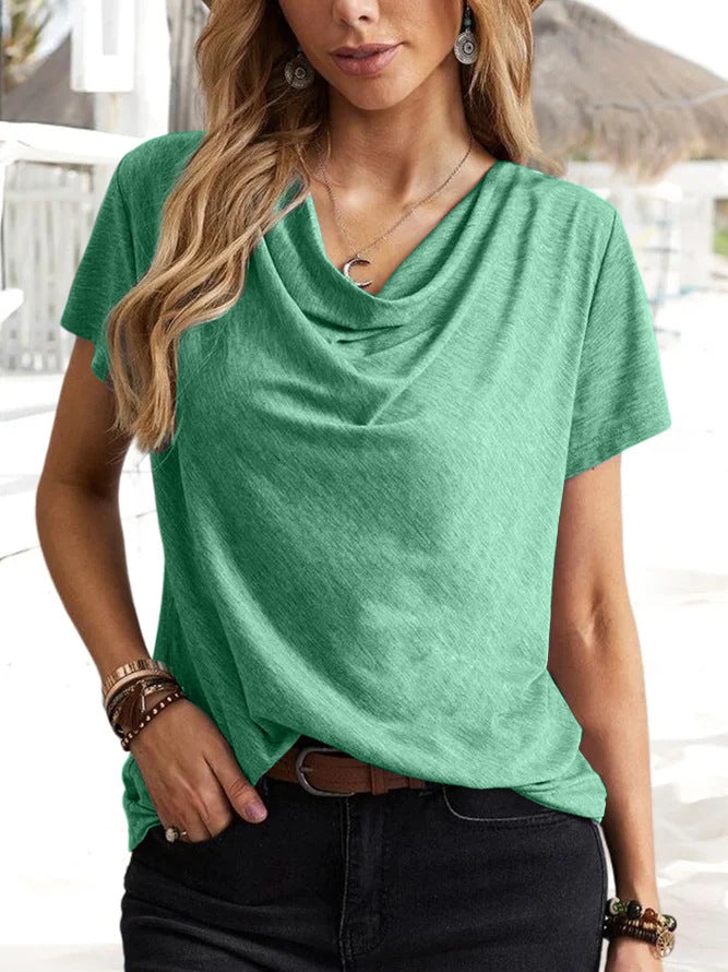 Women's Solid Color Casual Fashion Sleeve Women's T-shirt