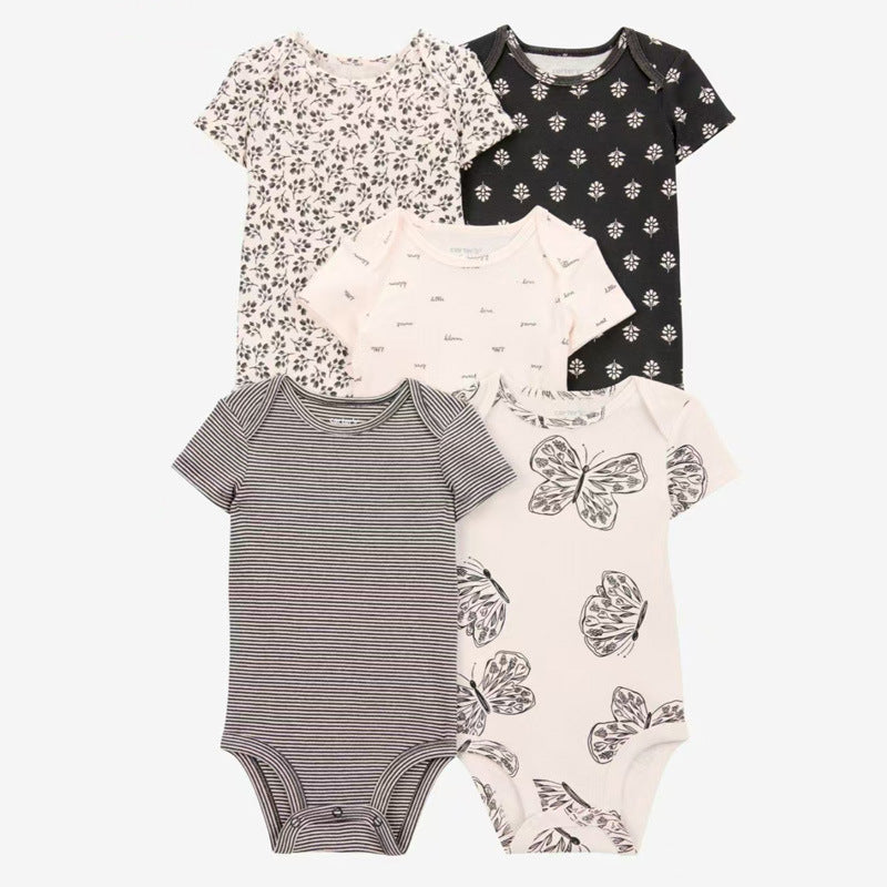 Children's Sleeves For Infants Triangle Rompers Romper Five Pieces Jumpsuit, Climbing Suit