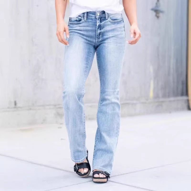 Women's Straight Casual Versatile Washed Suitable For Daily Women's Jeans