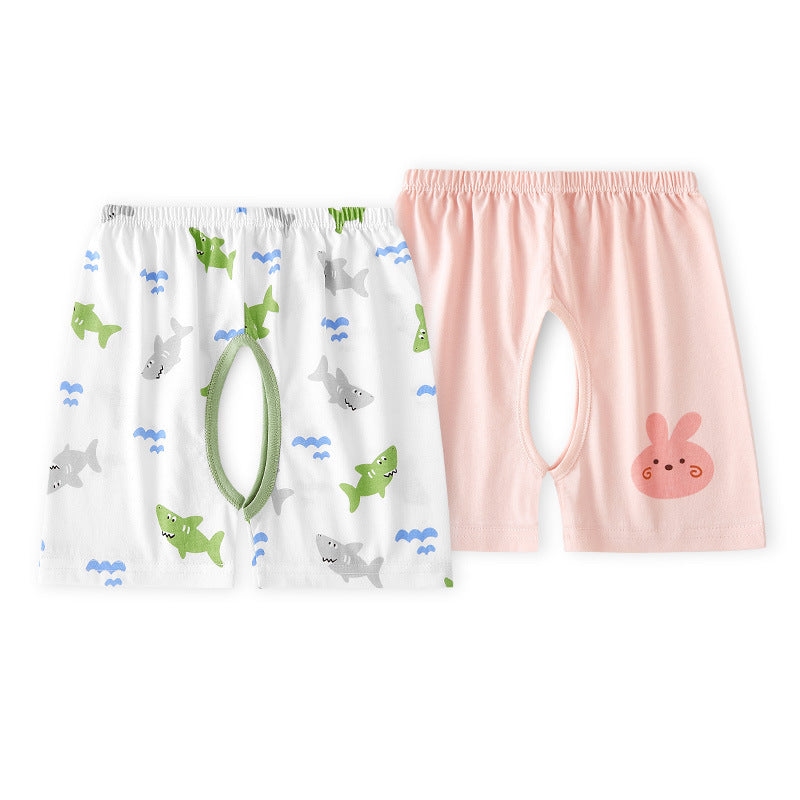Children's Cotton Thin Summer Shorts Open Fork Children's Pants