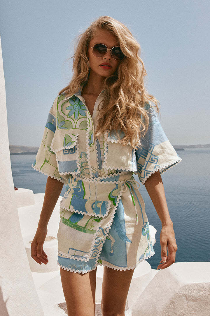 Creative Versatile Women's Fashionable Lace Printing Fashion Casual Suit