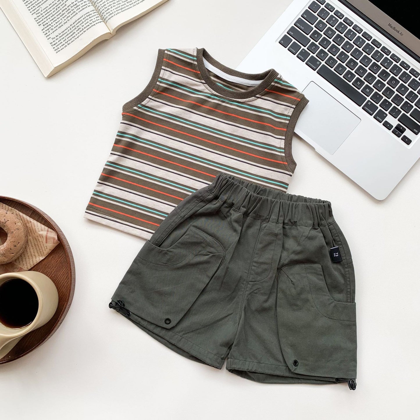 Boy Vintage Stripe Sleeveless Top Female Out Children's T-shirt