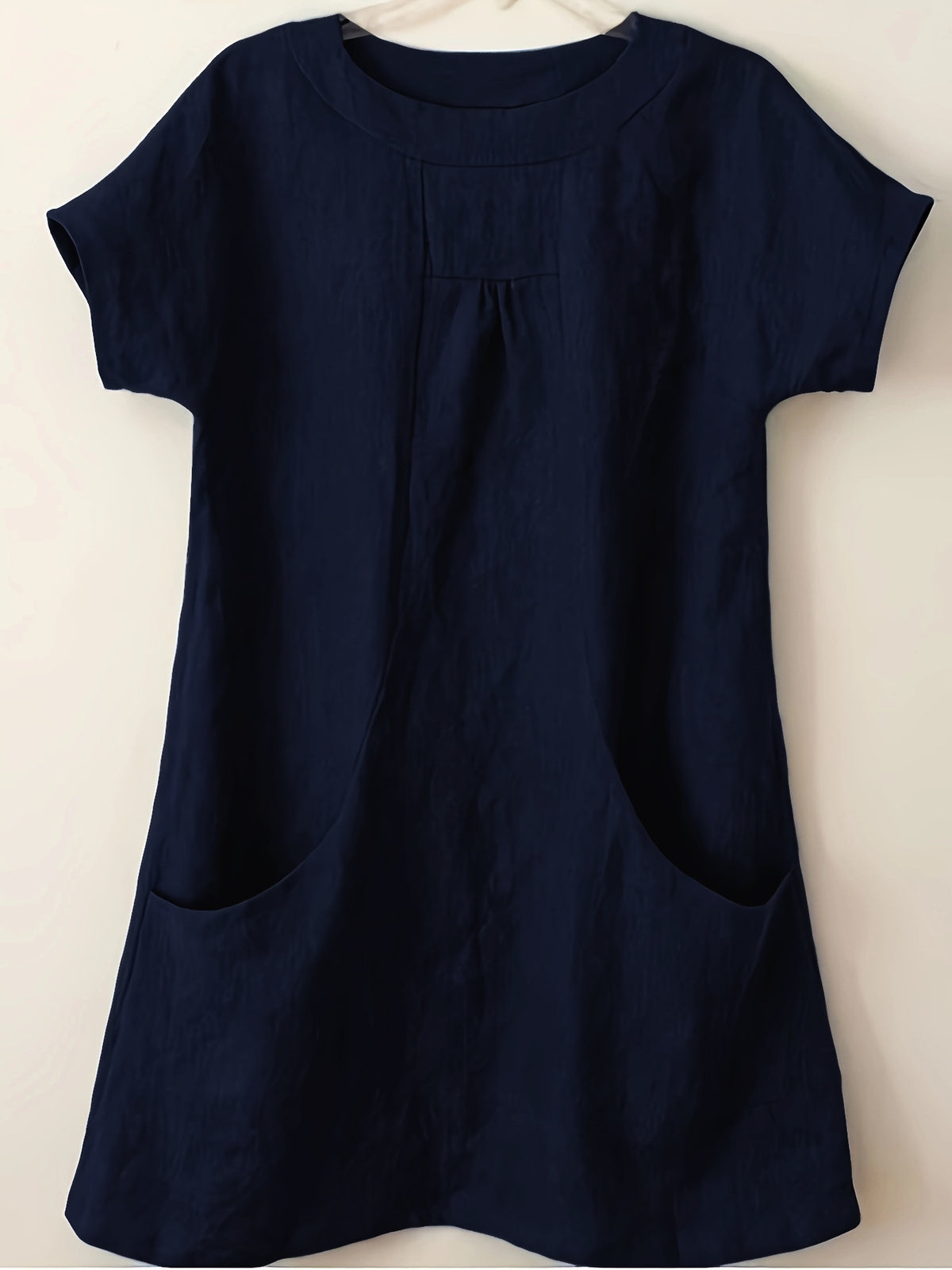 Women's Cotton Round Neck Pocket Shirt Blouse