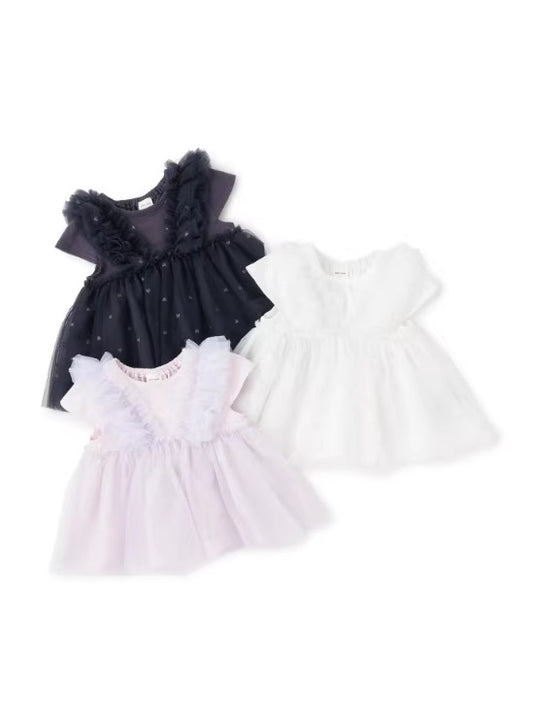 Children's Lace Floral Border Mesh Pettiskirt With Children's Dress