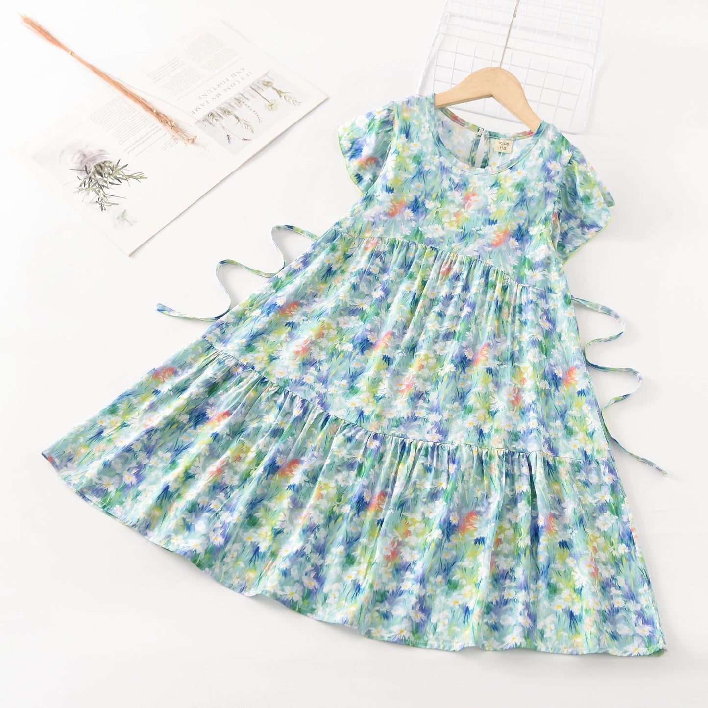 Children's Cotton Silk Home Nightdress Breathable Artificial Children's Dress