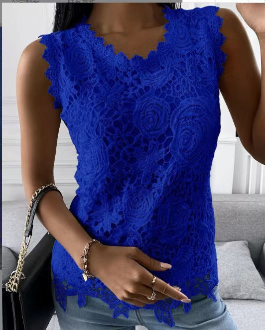 Cool Classy Fashion New Women's Summer Lace Shirt, Chiffon Shirt