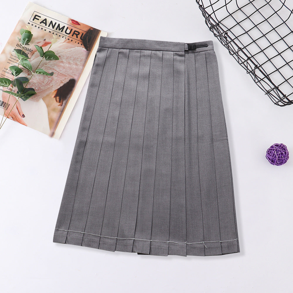 Pleated Orthodox High Waist Pocket Long Uniform