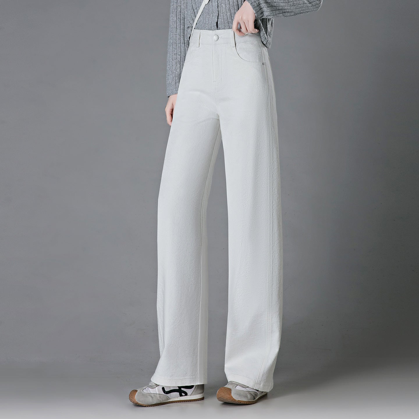 Women's High Waist Loose Slimming Printed Straight Casual Pants