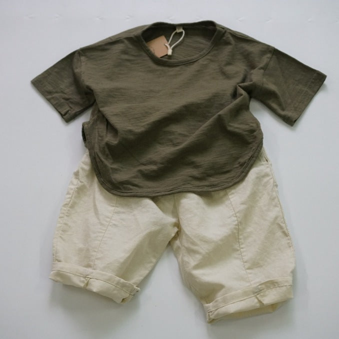 Children's Spring Solid Color Casual Korean Cotton Linen Summer Children's Pants