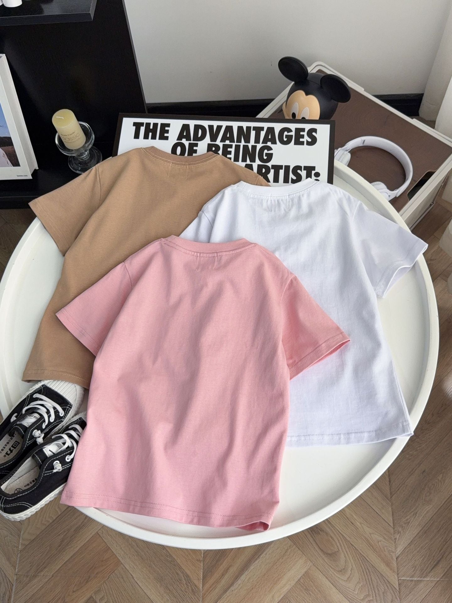 Children's Neck Fashion Casual Short-sleeved Letter Printing Korean Children's T-shirt
