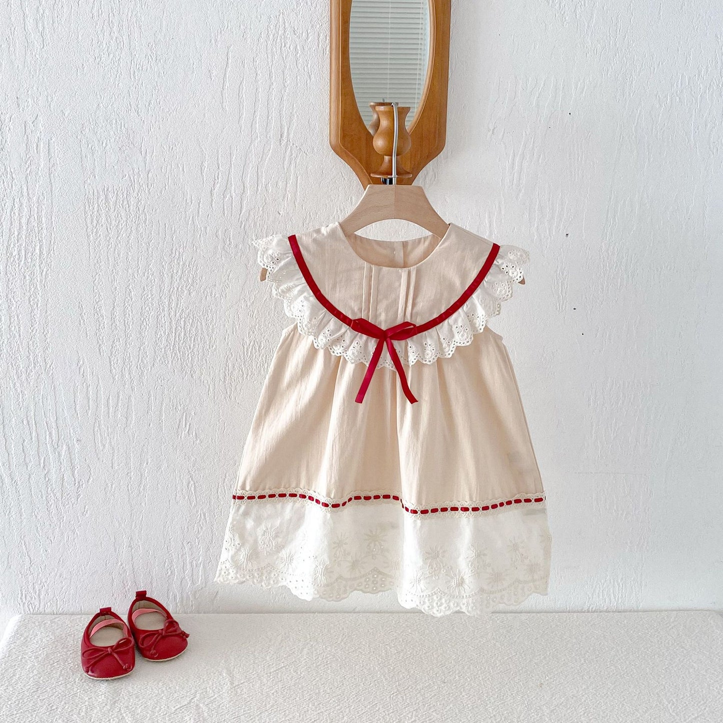 Children's Summer Lace Ruffled Collar Korean Style Princess Mori Children's Dress